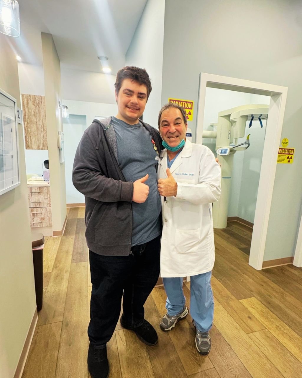 happy patient with dentist in marion, ma